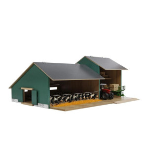 Kids Globe, 1/32 Farm Machinery Two-Bay Shed with Cow Barn