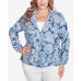 Plus Size Baroque Paisley Soft Button Collared Jacket