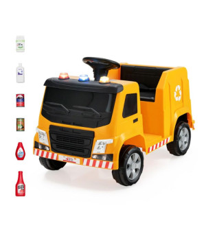 Costway, 12V Recycling Garbage Truck Electric Ride On Toy Remote w/Recycling Accessories