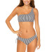 Juniors' Striped Asymmetric Bikini Top & Luna Bottoms