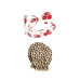 Baby Girls Hudson Cotton Headband and Scratch Mitten Set, Rose Leopard, 0-6 Months