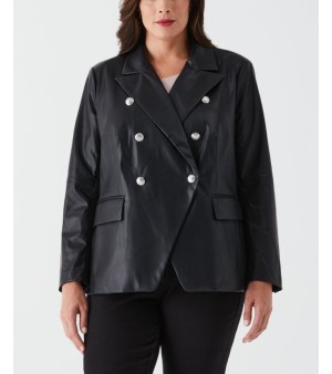 Rafaella, Leather Double Breasted Blazer