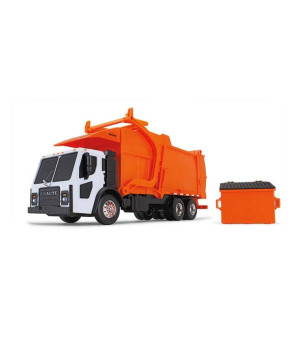 First Gear, 1/25 White/Orange Mack LR Garbage Truck w/ McNeilus Meridian Loader & Dumpster