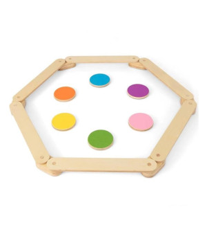 Mecale, 12-Piece Kids Wooden Balance Beam with Colorful Steeping Stones
