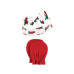 Baby Girls Hudson Cotton Headband and Scratch Mitten Set, Christmas Tree Truck, 0-6 Months