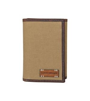 Lucky Brand, Men's Canvas with Leather Trim Trifold Wallet