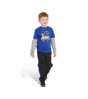 adidas, Little and Toddler Boys Graphic Layered Cotton Tee and Pant, 2-Piece Set