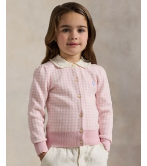 Polo Ralph Lauren, Toddler and Little Girls Gingham Cotton V-Neck Cardigan