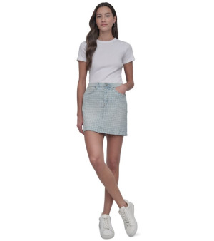 DKNY Jeans, Women's Printed High-Rise Denim Miniskirt