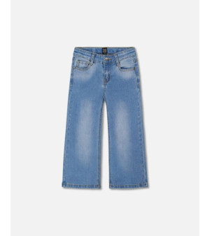 Deux par Deux, Toddler Girls Wide Leg Jeans Denim Blue - Toddler|Child