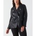 Leather Double Breasted Blazer