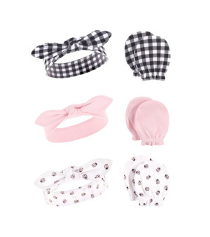 Hudson Baby, Baby Girls Hudson Cotton Headband and Scratch Mitten