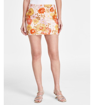 GUESS, Women's Fia Floral Sequin Mini Skirt