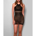 iCollection Women's Logan Halter 1 Piece All Sheer Hosiery Chemise