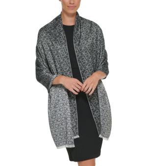Calvin Klein, Monogram CK Logo-Print Pashmina Wrap Scarf