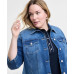 Plus Size 3/4-Sleeve Denim Jacket