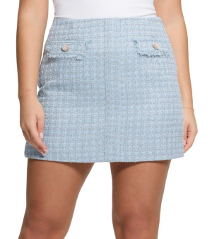 GUESS, Women's Daphnee Flap-Pockets Mini Tweed Skirt