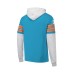 '47 Men's Aqua Miami Dolphins Throwback Double Header Blitz Cornerback Pullover Hoodie