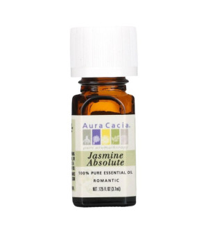 Aura Cacia, 100% Pure Essential Oil Jasmine Absolute - 0.125 fl oz (3.7 ml