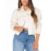 Juniors' Frayed-Hem Cropped Denim Jacket