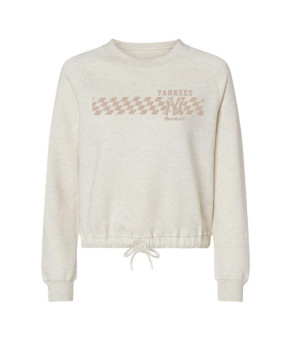 Soft As A Grape, Women's Natural New York Yankees Tonal Checkered Sweatshirt