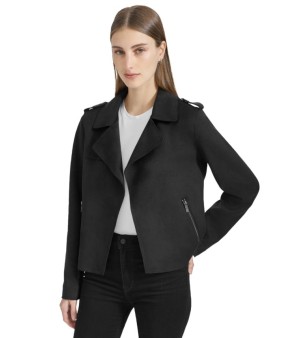 Marc New York, Andrew Marc Sport Women's Draped Faux-Suede Moto Jacket