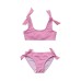 Big Girls Toddler|Child Raspberry Stripe Tie Crop Bikini