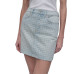 Women's Printed High-Rise Denim Miniskirt