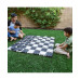 - 2-in-1 Giant Checkers & Tic Tac Toe Game | 4ft x 4ft | High Density EVA Foam Mat and Pieces w/ Bag | Jumbo Checkerboard