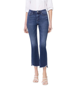 Vervet, Women's High Rise Raw Step Hem Kick Flare Jeans