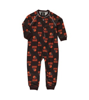 Outerstuff, Toddler Boys and Girls Brown Cleveland Browns Piped Raglan Full-Zip Jumper