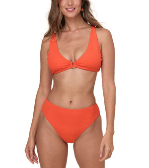 Andie Swim, Andie Women's The Nora Triangle Ribbed Bikini Top & The 90s High-Waisted Ribbed Bikini Bottoms