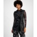 Petite Faux-Leather Notched Collar Belted Vest