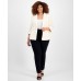 Anne Klein Plus Size 3/4-Sleeve Open-Front Blazer