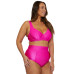 Becca ETC Plus Size Rib Underwire Bikini Top & Shirred High-Waist Bikini Bottoms