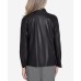 Petite Runway Ready Floral Embroidered Faux Leather Jacket