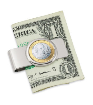 American Coin Treasures, Men's Austrian Mozart One Euro Coin Money Clip