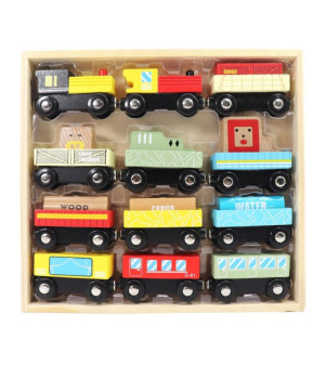 Leo & Friends, 12-Piece Wooden Train Set