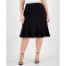 Plus Size Compression Pull-On Flounce Skirt