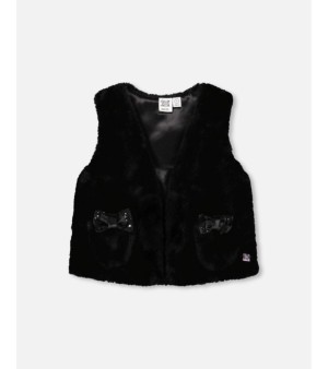 Deux par Deux, Big Girls Faux Vest Black