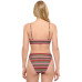 Juniors' Front-Tab Midkini Top & High-Waist Cheeky Bottoms