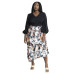 Women's Asym Tiered Printed Skirt