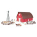 1/64 Farm Country Round Gable Barn Set