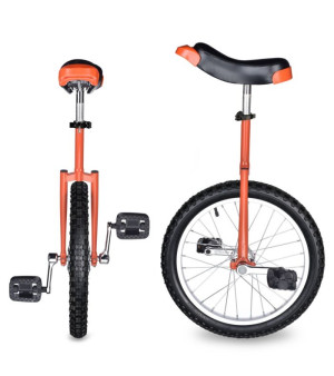 Yescom, 18 In Wheel Outdoor Unicycle Skid-proof Tire Fitness Bicycle Balance Training for Adults Teenagers Kids, Orange