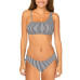 Juniors' Striped Asymmetric Bikini Top & Luna Bottoms