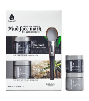 PURSONIC, 2 Pack Facial Therapy Mud Face Mask with Mask Applicator
